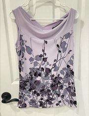 The Limited Lavender Floral Professional Tank Top Cowl Neck Women’s Size S