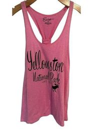 Exist Brand Yellowstone National Park Tank Top Womens Size Medium Pink Moose NEW