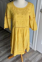 Anthropologie Akemi + Kin Embroidered Babydoll Tunic Dress