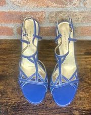 Colin Stuart Vintage Blue and Gold Heels Size 9.5
