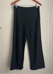 EILEEN FISHER Womens Size Medium Black Wide Leg
Pants Pull On Crop Stretch