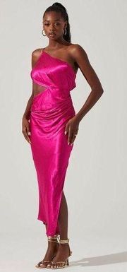 ASTR the Label Marissa Satin Halter Cut Out Midi Dress - /Pink