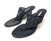 CHARLES DAVID black leather slides