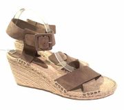 New VINCE Stefania Leather Espadrille Wedg…