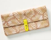 Mattie Suede Wallet/ Pouch Beige white and lime