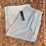 ERIKA Womens Medium Drawstring Light Denim Boho Flared  Crop Pants