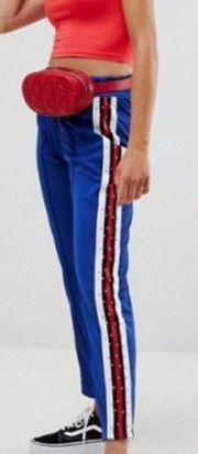 ASOS Design Track Pants With Studded Side Tape size US 8