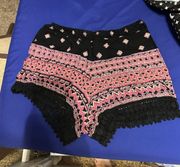 Pink And Black Shorts