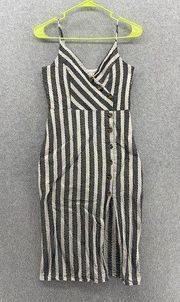 Harper Heritage Women's Button Down Dress Striped Size Small Sleeveless Cotton