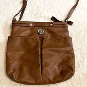 Relic Brown Soft Leather Multi-Pocket Crossbody Bag