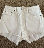 White 501 Shorts