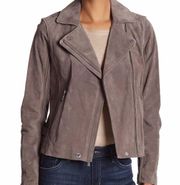 New Michael Kors Missy Suede Moto Jacket NEW Buckles gray