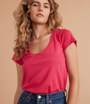 Marine layer Classic Scoop Neck Tee in Bright Rose