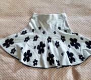 size s cotton floral high-waisted skirt