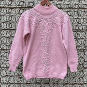 Vintage 90s Jaclyn Smith pastel pink sweater