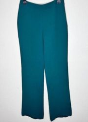 Giorgio Armani Trousers 6-8 Green High Waist Flat Front Bootcut Pants Side Zip