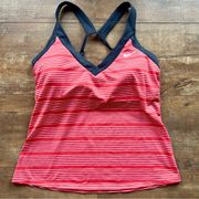 Nike Sleeveless Striped Workout Athletic Strappy Tank Top Size Medium