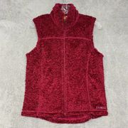 LL Bean Jacket Womens Small Pink Fleece Full Zip Vest Mock Neck