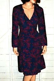 Eshakti Blue Red Floral Wrap Dress 2