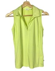 Lady Hagen Lime Green Golf Sleeveless Half Zip Tank Top XS