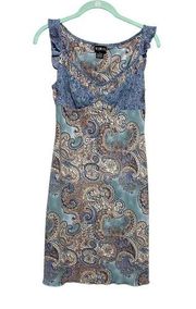 Mixit Y2K Blue Paisley Fairycore Dress