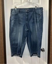 NWT Lane Bryant Medium Wash Denim Wide Leg Crop Jeans size 24