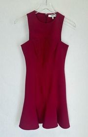 Likely Flounce Hem Burgundy Wine Red Fit & Flare Shift Dress 2