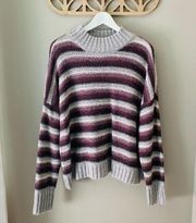 Pink Republic Striped Pullover Sweater Purple/Gray Sz XXL