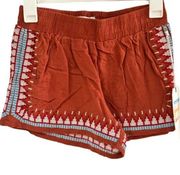 CALI 1850 LOS ANGELES RUST EMBROIDERED SHORTS SIZE XS