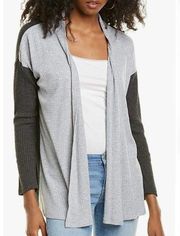 Bobeau Colorblocked open front thermal Cardigan