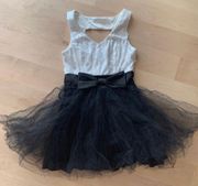 Sequin Black And White Bow Dress