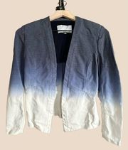 Tart Ombre Dyed Blue Open Front Fitted Blazer Size XS