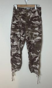 cropped camo cargo pants brown