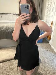 Black Mini Wrap Dress