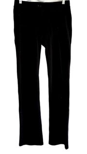 Betabrand Classic Dress Yoga Pants Straight Mid Rise Faux Pockets Black Medium