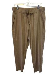 Theory Khaki Linen Blend Zippered Pants