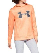 New! UNDER ARMOUR Big Logo Fleece Hoodie Sweatshirt Sweater Orange Size Small