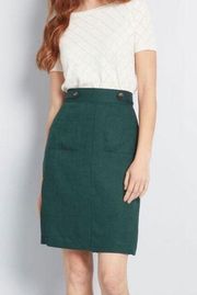 ModCloth Often Adored A-Line Skirt Green Spring Summer size extra large