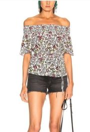 - L’agence Lucia Off Shoulder Smocked Floral Blouse