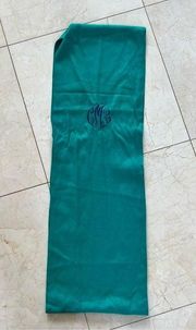 Set of 2 Embroidered Monogram Scarves Teal and Beige/Pink CML CLM