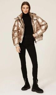 AllSaints Mika Metallic Puffer Gold Womens Size 4