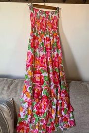 Abel the Label Strapless Maxi Dress Floral NWT Size XS Beach