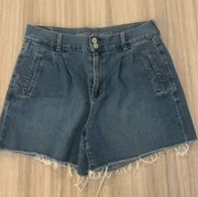 American Eagle Pleated Denim Mom Shorts! Size 12