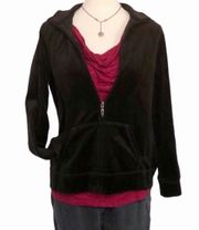 Jacket Black Faux Suede Long Sleeve Zipper Closure  •Size PS (SP)