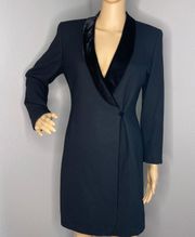 Vintage  Milano Lapel Coat Dress Black Size 4