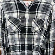 Mossimo Supply Co. black and white plaid long sleeved shirt size medium