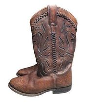 Wyatt Overlay Brown Cowgirl Boots Women’s Size 7B