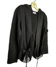 Lauren Moshi Black Birdcage Hoody Jacket nwot