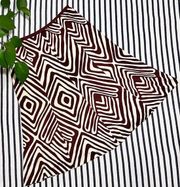 Diane Von Furstenberg Brown & Ivory Silk Midi Skirt