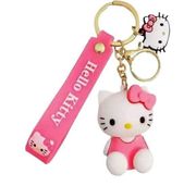 New in Package Hello Kitty Bright Pink Keychain Keyring